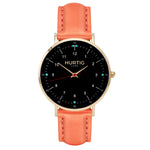 Moderna Vegan Leather Watch Gold, Black & Lilac - Hurtig Lane - sustainable- vegan-ethical- cruelty free