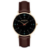 Moderna Vegan Leather Watch Gold, Black & Lilac - Hurtig Lane - sustainable- vegan-ethical- cruelty free