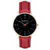 Moderna Vegan Leather Watch Gold, Black & Lilac - Hurtig Lane - sustainable- vegan-ethical- cruelty free