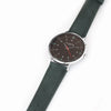 Moderna Vegan Suede Silver/Black/Forest Green - hurtig-lane-vegan-watches