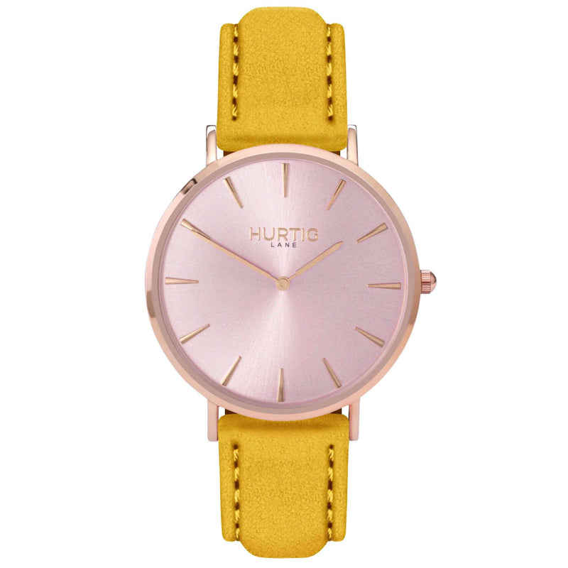 Hymnal Vegan Watch Tweed All Rose Gold & Camel Brown - Hurtig Lane - sustainable- vegan-ethical- cruelty free