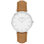 Hymnal Vegan Suede Watch Silver, White & Mustard - Hurtig Lane - sustainable- vegan-ethical- cruelty free