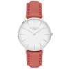 Hymnal Vegan Suede Watch Silver, White & Berry Watch Hurtig Lane Vegan Watches