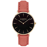 Hymnal Vegan Suede Watch Gold, Black & Berry - Hurtig Lane - sustainable- vegan-ethical- cruelty free