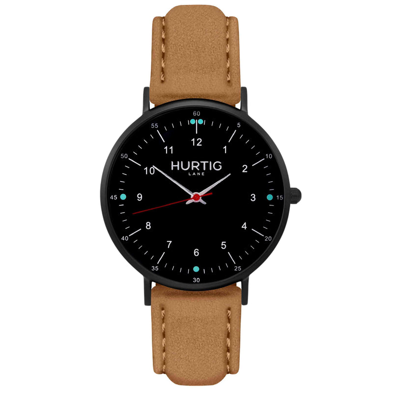 Moderna Vegan Tweed Watch All Black & Grey - Hurtig Lane - sustainable- vegan-ethical- cruelty free