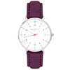 Moderna Vegan Suede Watch Silver, White & Coral Watch Hurtig Lane Vegan Watches