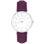 Moderna Vegan Suede Watch Silver, White & Coral Watch Hurtig Lane Vegan Watches