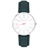 Moderna Vegan Suede Watch Silver, White & Duck Egg Watch Hurtig Lane Vegan Watches