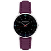 Moderno Vegan Suede Watch Silver, Black & Coral Watch Hurtig Lane Vegan Watches