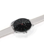 hurtig lane vegan leather watch silver,  black & cloud vegane uhren