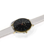 hurtig lane vegan leather watch gold, black & grey vegane uhren