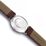 Mykonos Vegan Leather Watch Silver, White & Chestnut Watch Hurtig Lane Vegan Watches