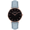 Hymnal Vegan Suede Watch Rose Gold, Black & Duck Egg Watch Hurtig Lane Vegan Watches