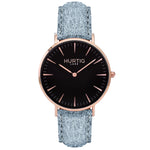 Hymnal Vegan Suede Watch Rose Gold, Black & Coral Watch Hurtig Lane Vegan Watches