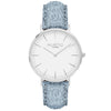 Hymnal Vegan Suede Watch Silver, White & Mustard - Hurtig Lane - sustainable- vegan-ethical- cruelty free