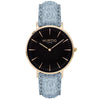 Hymnal Vegan Suede Watch Gold, Black & Berry - Hurtig Lane - sustainable- vegan-ethical- cruelty free