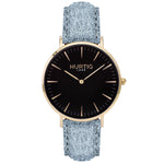 Hymnal Vegan Suede Watch Gold, Black & Berry - Hurtig Lane - sustainable- vegan-ethical- cruelty free