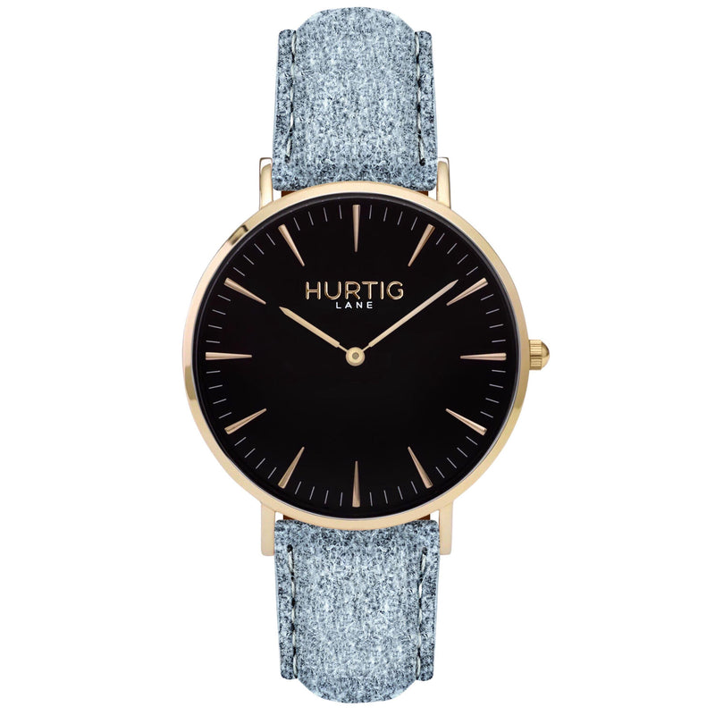 Hymnal Vegan Suede Watch Gold, Black & Forest Green - Hurtig Lane - sustainable- vegan-ethical- cruelty free