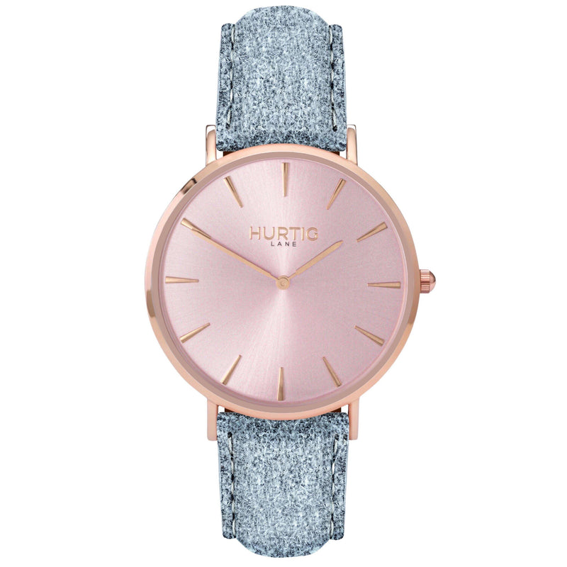 Hymnal Vegan Suede Watch All Rose Gold & Coral - Hurtig Lane - sustainable- vegan-ethical- cruelty free