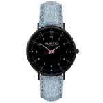 Moderna Vegan Suede Watch All Black & Forest Green - Hurtig Lane - sustainable- vegan-ethical- cruelty free