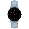 Moderna Vegan Suede Watch All Black & Duck Egg - Hurtig Lane - sustainable- vegan-ethical- cruelty free