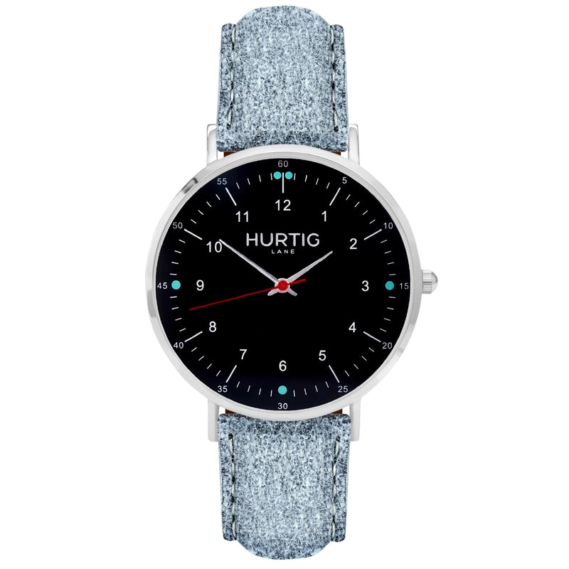 Moderna Vegan Tweed Watch Silver, Black & Camel - Hurtig Lane - sustainable- vegan-ethical- cruelty free