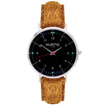 Moderna Vegan Tweed Watch Silver, Black & Camel - Hurtig Lane - sustainable- vegan-ethical- cruelty free