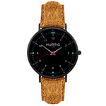 Moderna Vegan Suede Watch All Black & Sand - Hurtig Lane - sustainable- vegan-ethical- cruelty free