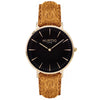 Hymnal Vegan Suede Watch Gold, Black & Coral - Hurtig Lane - sustainable- vegan-ethical- cruelty free