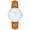 Hymnal Vegan Suede Watch Silver, White & Forest Green - Hurtig Lane - sustainable- vegan-ethical- cruelty free