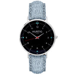 Moderno Vegan Tweed Watch Silver, Black & Grey Watch Hurtig Lane Vegan Watches