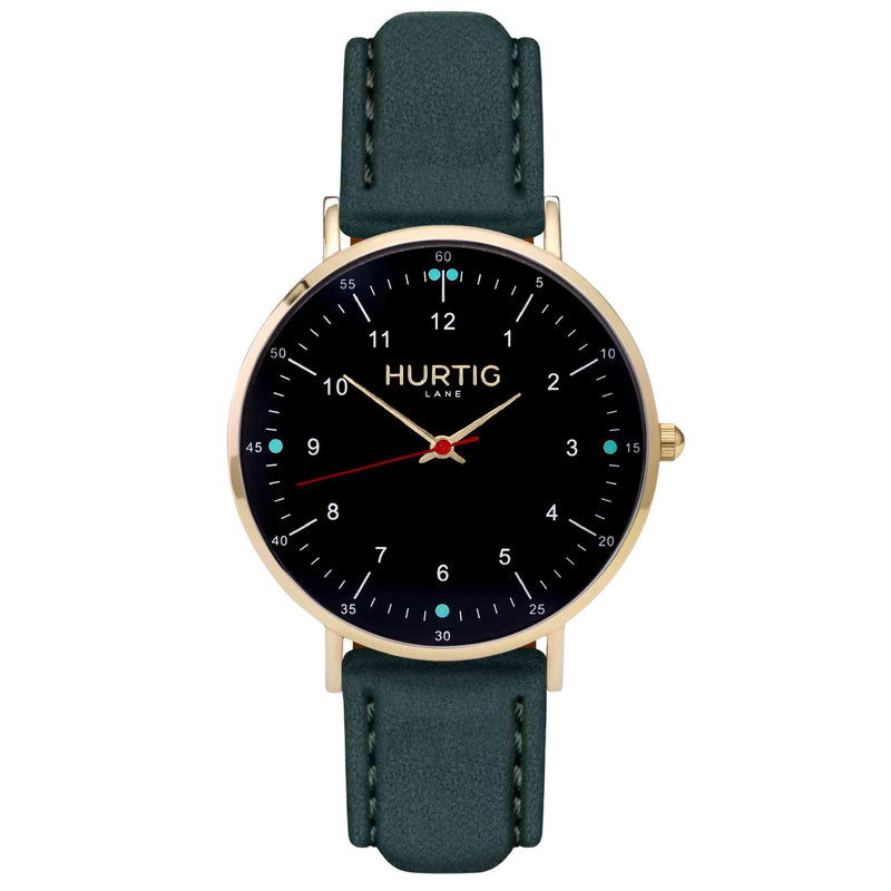 Moderna Vegan Suede Watch Gold, Black & Berry Watch Hurtig Lane Vegan Watches