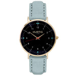 Moderna Vegan Suede Gold, Black & Duck Egg Watch Hurtig Lane Vegan Watches