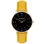 Moderna Vegan Suede Gold, Black & Forest Green Watch Hurtig Lane Vegan Watches