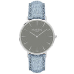 Hymnal Vegan Watch Tweed Silver, Grey & Grey - Hurtig Lane - sustainable- vegan-ethical- cruelty free