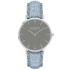 Hymnal Vegan Suede Watch Silver, Grey & Berry - Hurtig Lane - sustainable- vegan-ethical- cruelty free