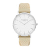 Attivo Vegan Rubber Watch Silver, White & Cream - Hurtig Lane - sustainable- vegan-ethical- cruelty free