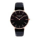 Attivo Vegan Rubber Watch Rose Gold, Black & Cream - Hurtig Lane - sustainable- vegan-ethical- cruelty free