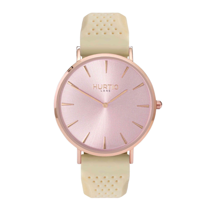 Attiva Vegan Rubber Watch All Rose Gold & Dark Grey - Hurtig Lane - sustainable- vegan-ethical- cruelty free