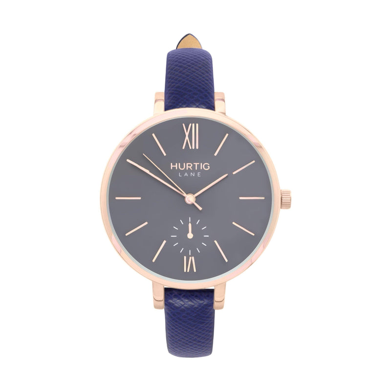 Amalfi Petite Vegan Leather Watch Rose Gold, Grey & White - Hurtig Lane - sustainable- vegan-ethical- cruelty free