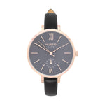 Amalfi Petite Vegan Leather Watch Rose Gold, Grey & Black - Hurtig Lane - sustainable- vegan-ethical- cruelty free