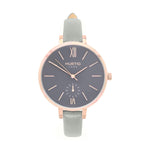 Amalfi Petite Vegan Leather Watch Rose Gold, Grey & Black - Hurtig Lane - sustainable- vegan-ethical- cruelty free