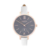 Amalfi Petite Vegan Leather Watch Rose Gold, Grey & Grey - Hurtig Lane - sustainable- vegan-ethical- cruelty free