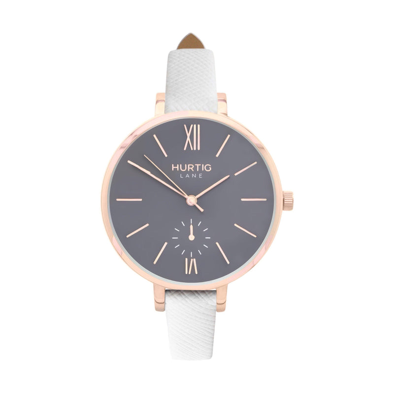 Amalfi Petite Stainless Steel Watch Rose Gold, Grey & Silver - Hurtig Lane - sustainable- vegan-ethical- cruelty free