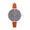 Amalfi Petite Vegan Leather Watch Rose Gold, Grey & Coral - Hurtig Lane - sustainable- vegan-ethical- cruelty free