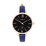 Amalfi Petite Vegan Leather Watch Rose Gold, Black & Grey - Hurtig Lane - sustainable- vegan-ethical- cruelty free