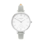 Amalfi Petite Vegan Leather Watch Silver, White & Grey Watch Hurtig Lane Vegan Watches