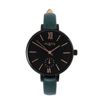 Amalfi Petite Vegan Leather Watch Black, Black & Black - Hurtig Lane - sustainable- vegan-ethical- cruelty free