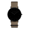 vegan nylon watch. nato watch black and beige