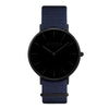 men's vegan nylon nato watch black and blue